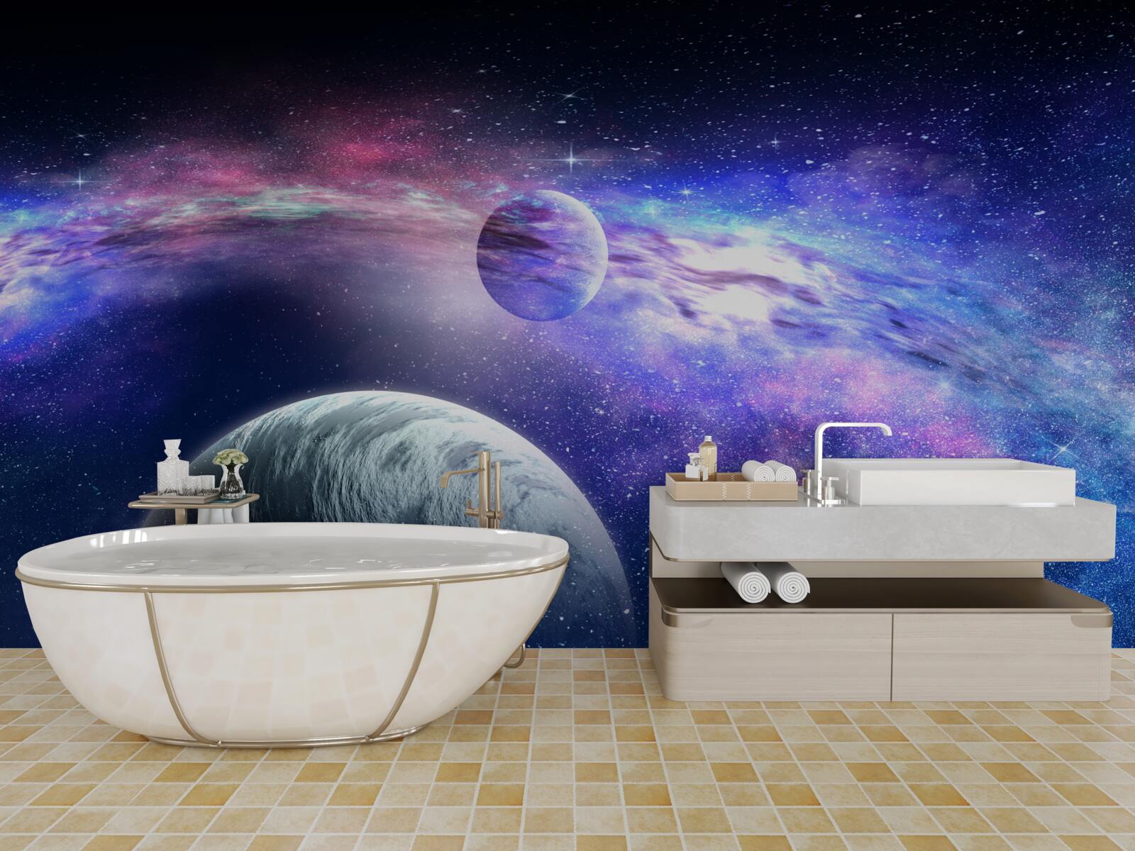 Fotobehang onopgeloste diepten van het universum