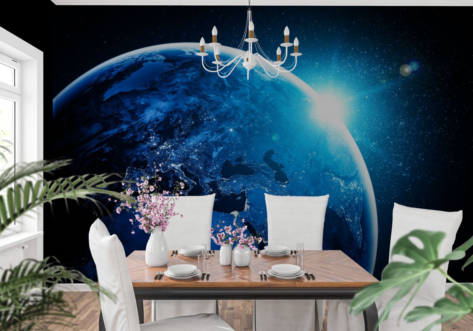 Fotobehang een koude dageraad omhulde de aarde