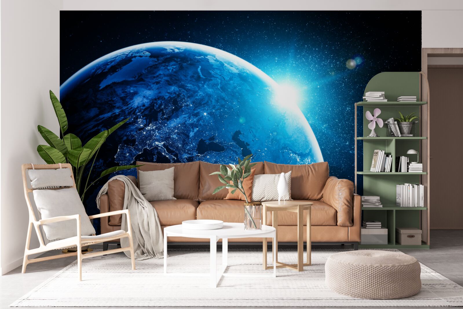 Fotobehang een koude dageraad omhulde de aarde