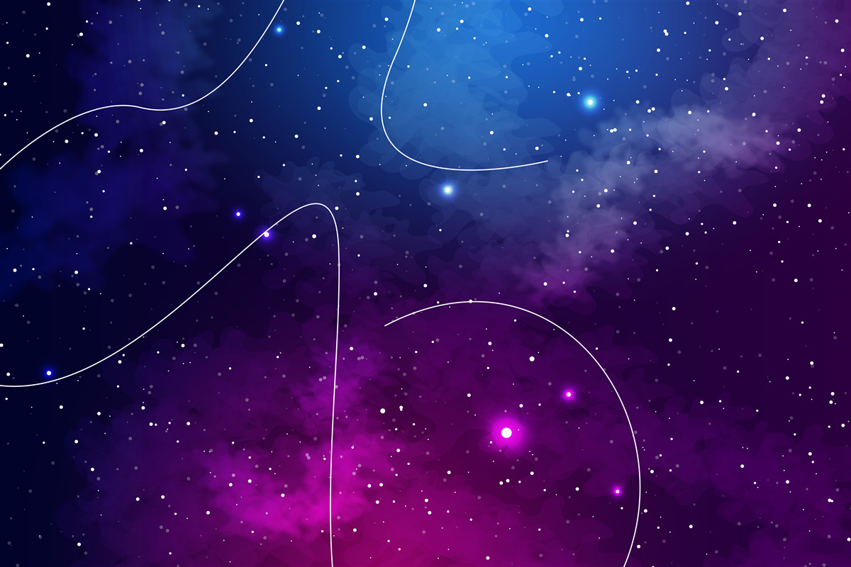 Fotobehang nacht ondergedompeld in kosmische duisternis