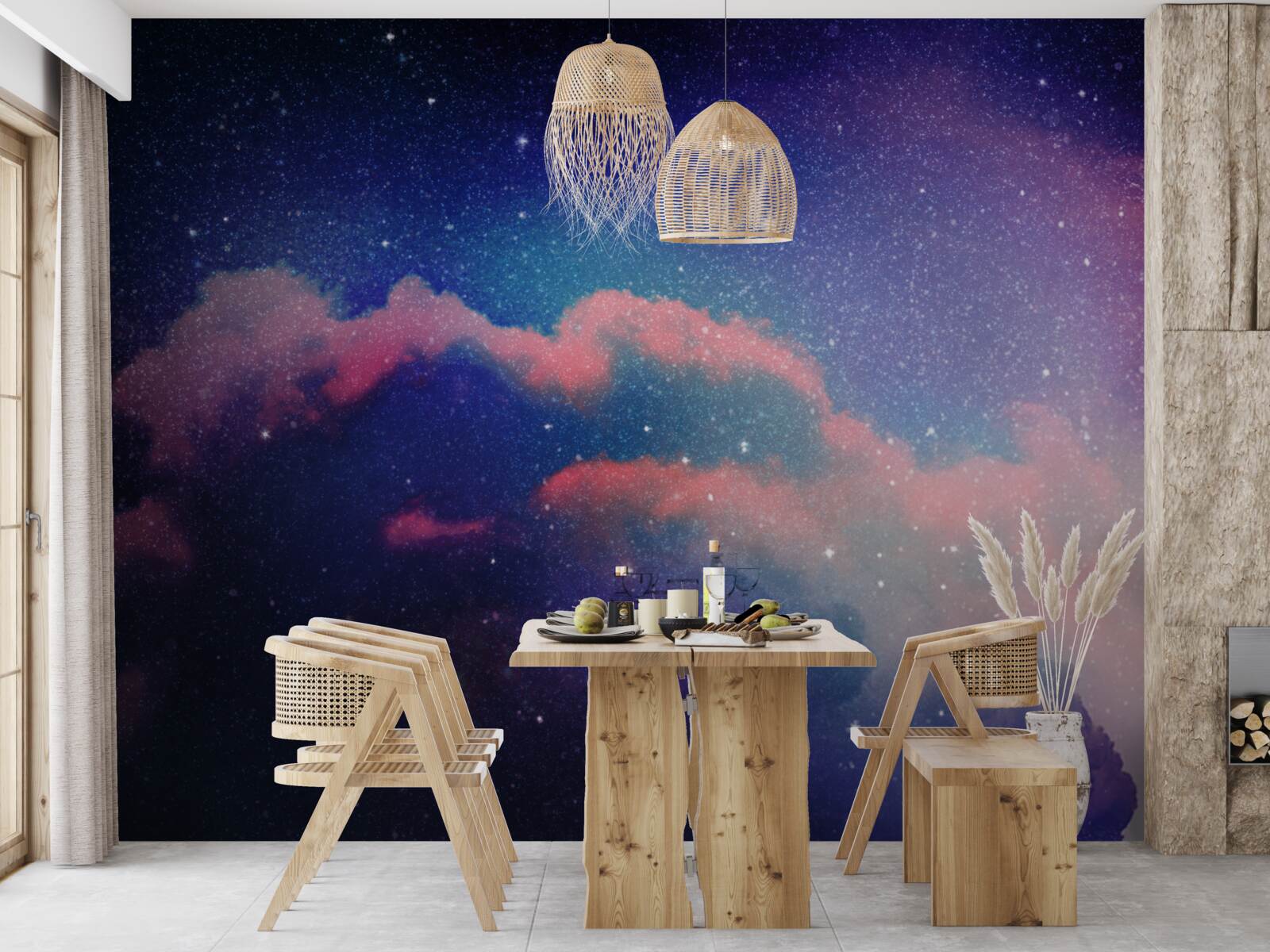 Fotobehang sterren en stellaire stofstralen