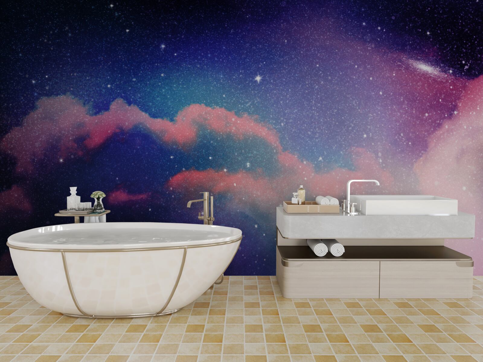 Fotobehang sterren en stellaire stofstralen