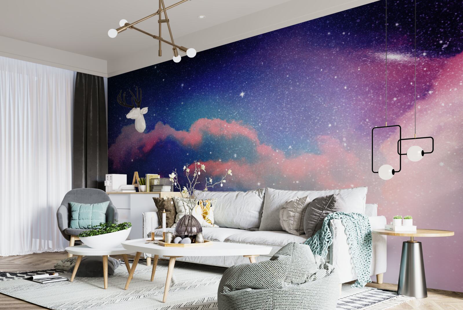 Fotobehang sterren en stellaire stofstralen