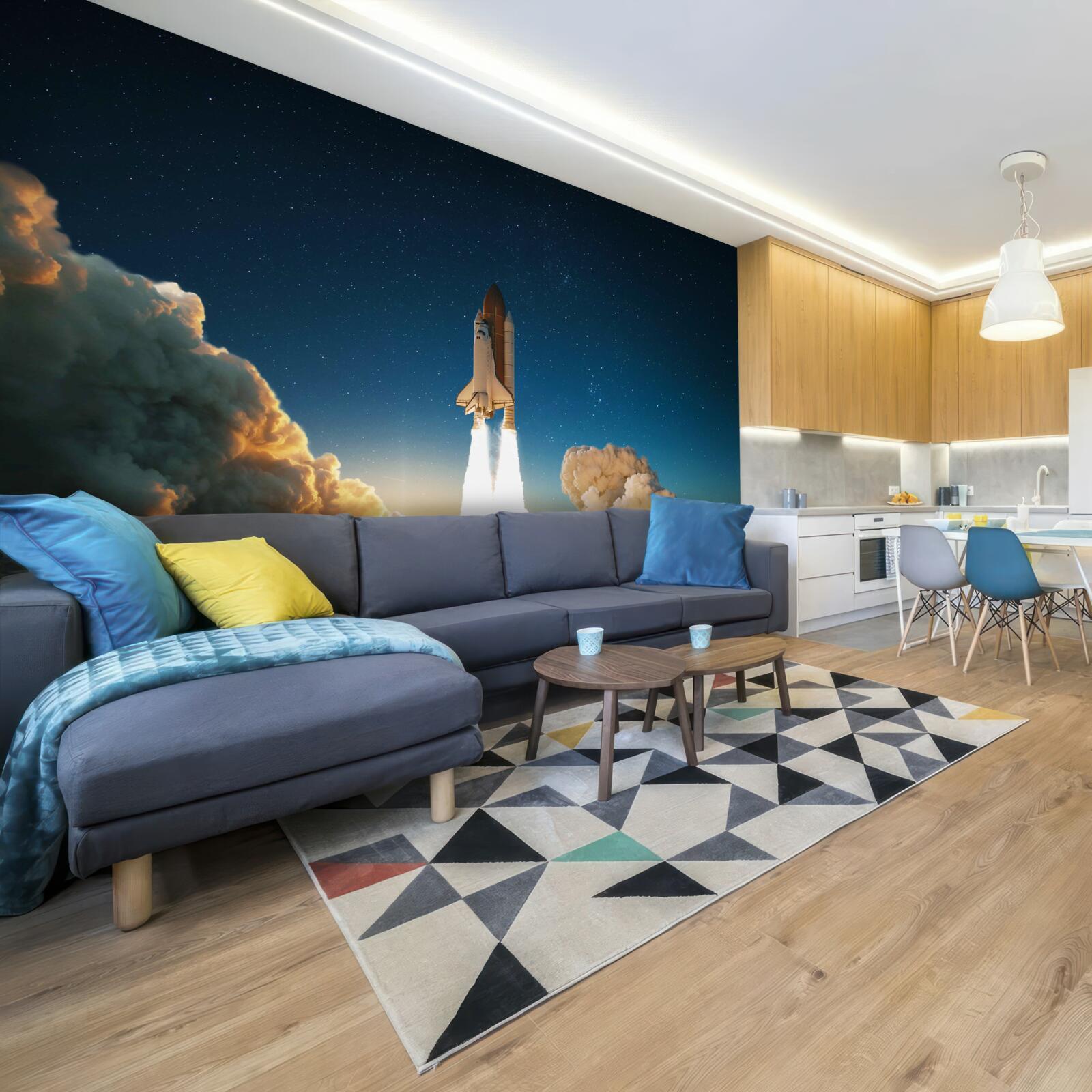 Fotobehang ruimteschip begint aan ruimtereis