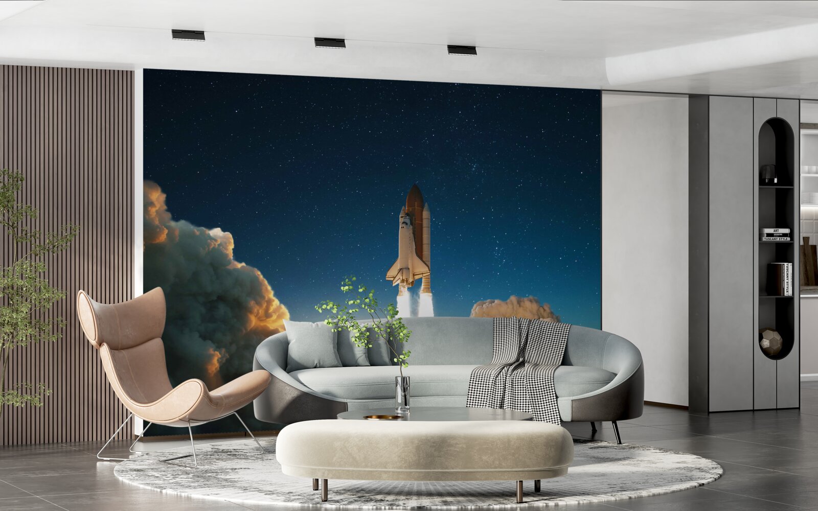 Fotobehang ruimteschip begint aan ruimtereis