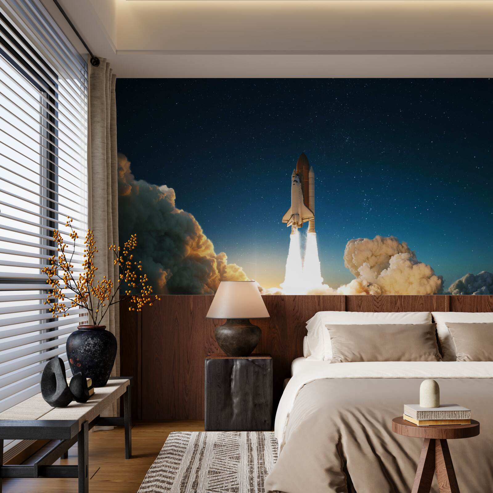 Fotobehang ruimteschip begint aan ruimtereis