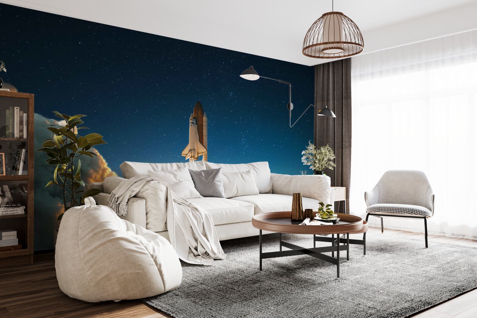 Fotobehang ruimteschip begint aan ruimtereis