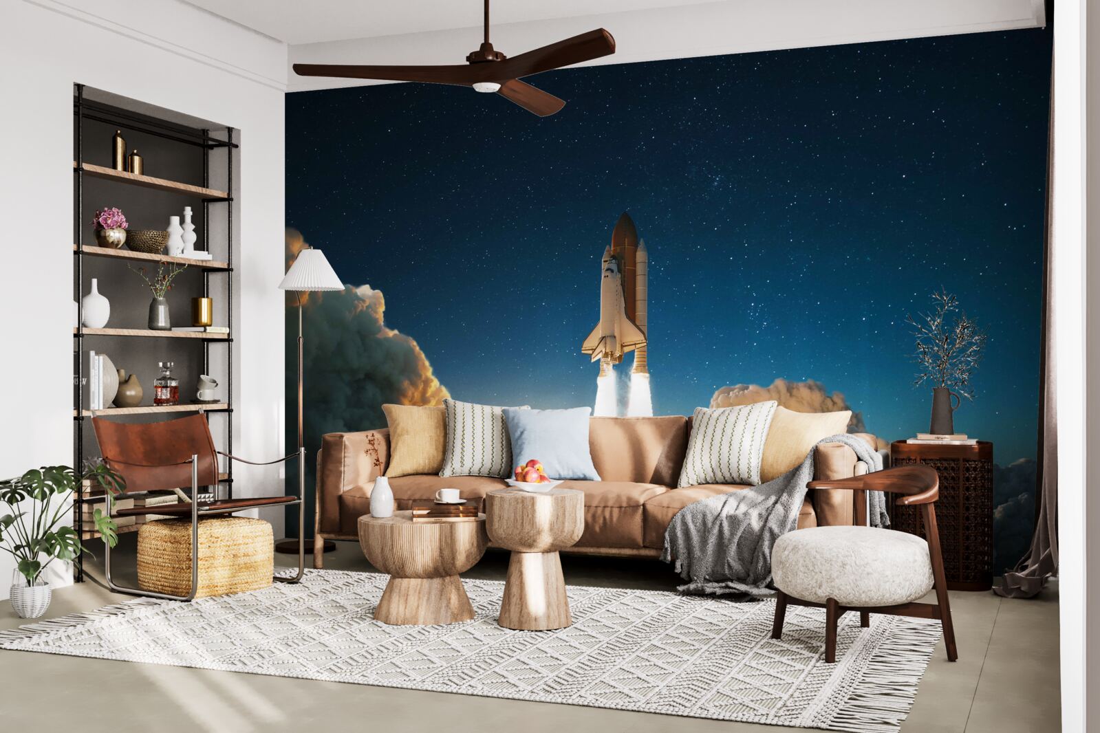 Fotobehang ruimteschip begint aan ruimtereis