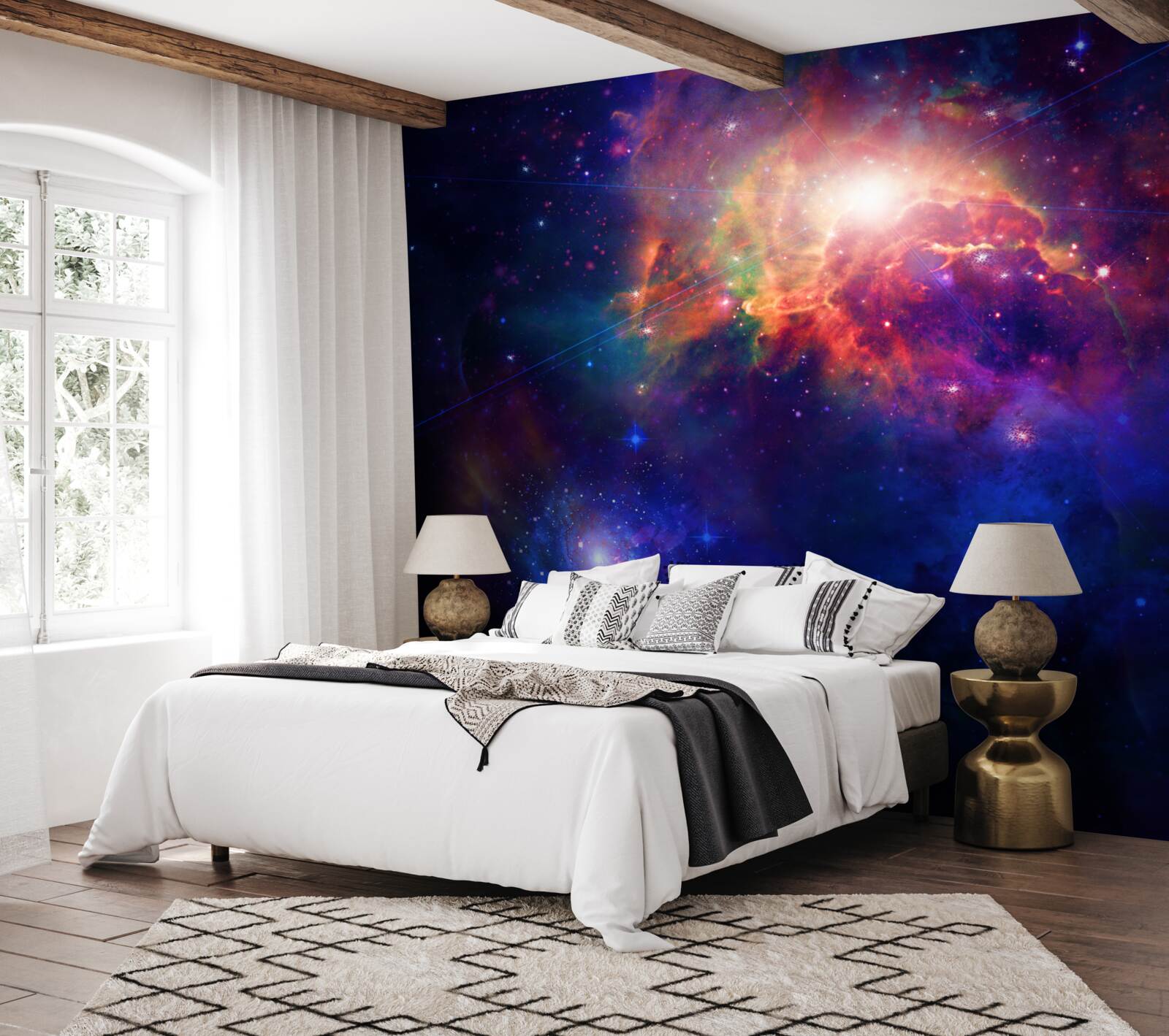 Fotobehang diepte van kosmische nevel