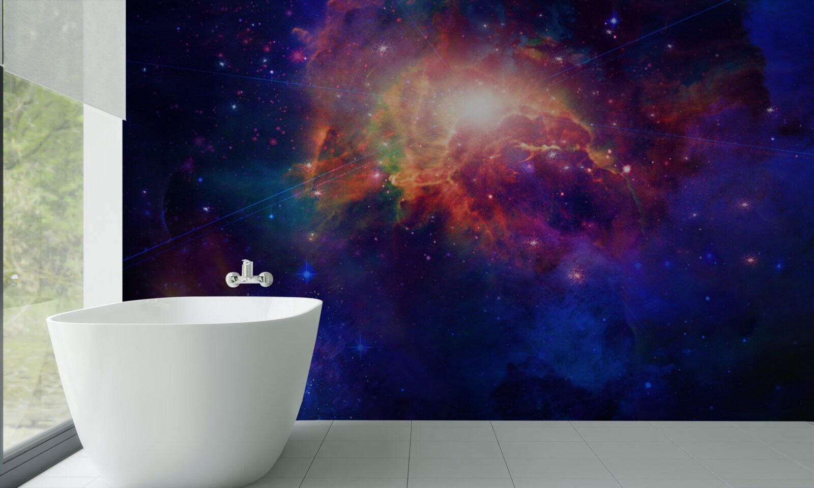 Fotobehang diepte van kosmische nevel