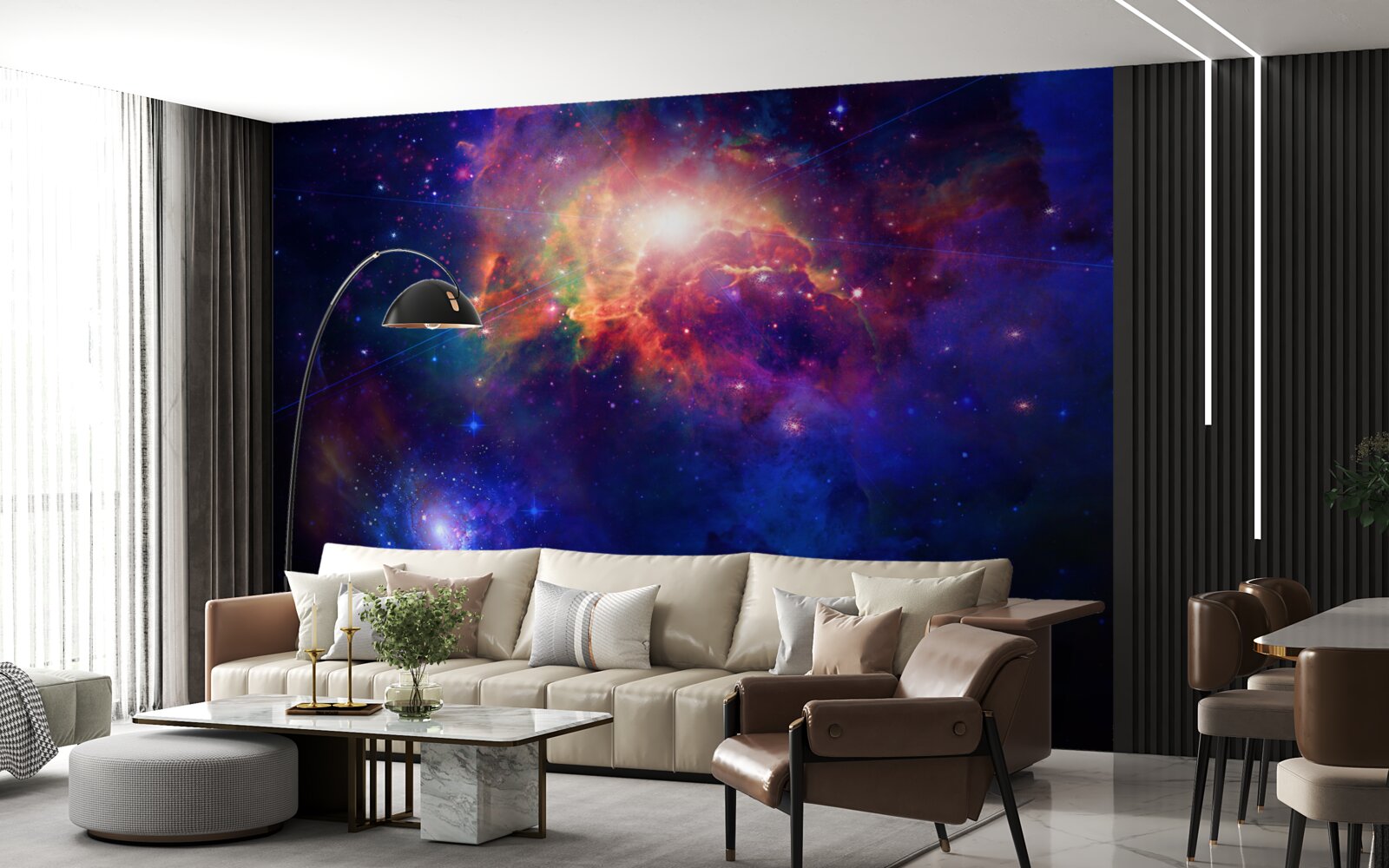 Fotobehang diepte van kosmische nevel