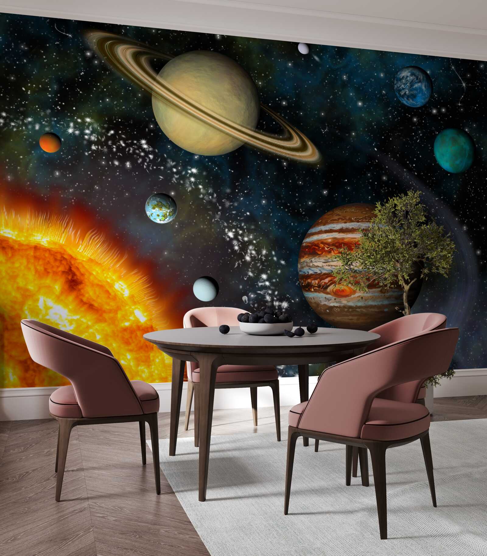 Fotobehang exclusieve processie van de planeten