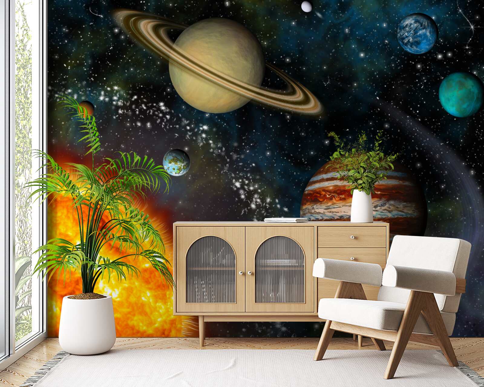 Fotobehang exclusieve processie van de planeten