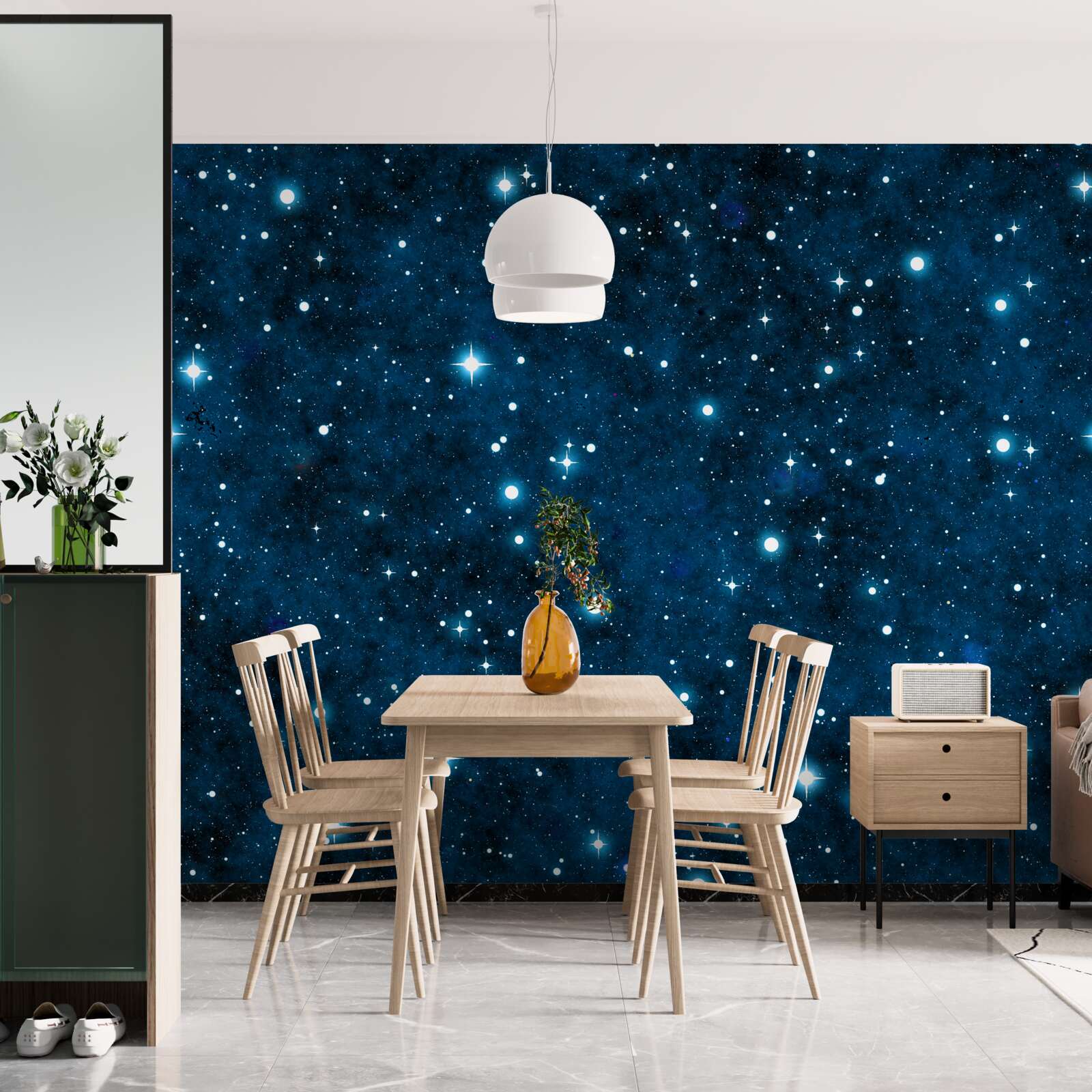 Fotobehang sterren aan de hemel, groot en klein