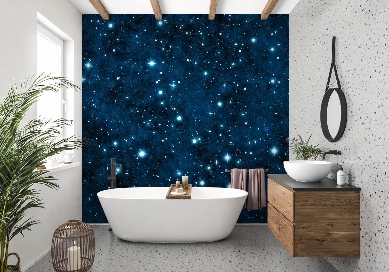 Fotobehang sterren aan de hemel, groot en klein