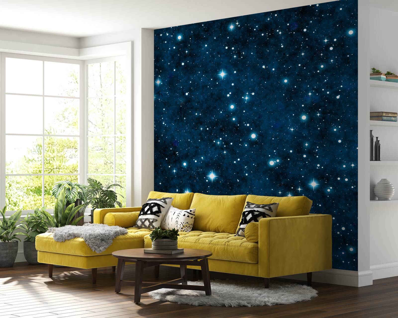 Fotobehang sterren aan de hemel, groot en klein