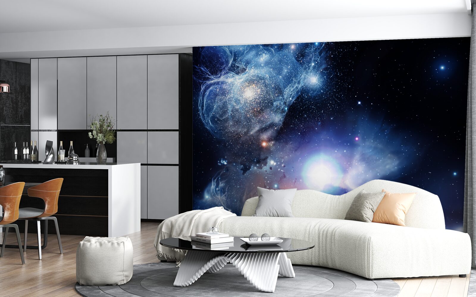 Fotobehang betoverende lichtgevende hemelse ruimte