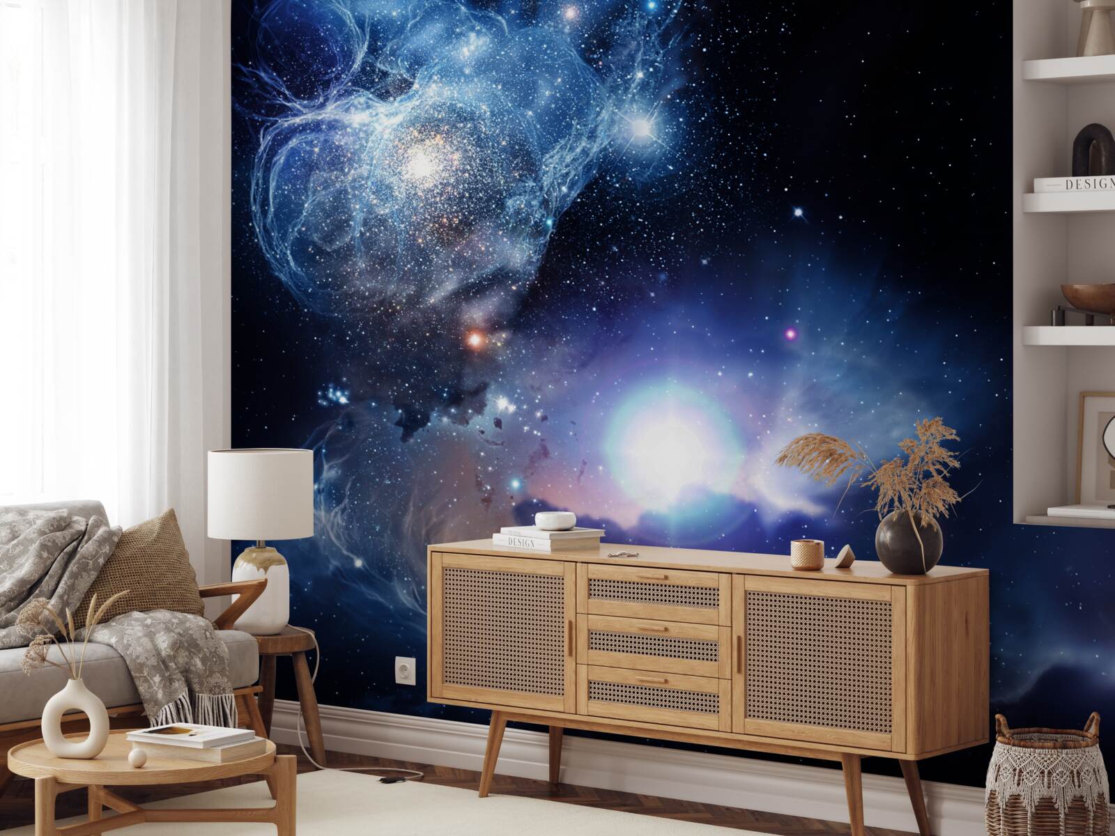 Fotobehang betoverende lichtgevende hemelse ruimte