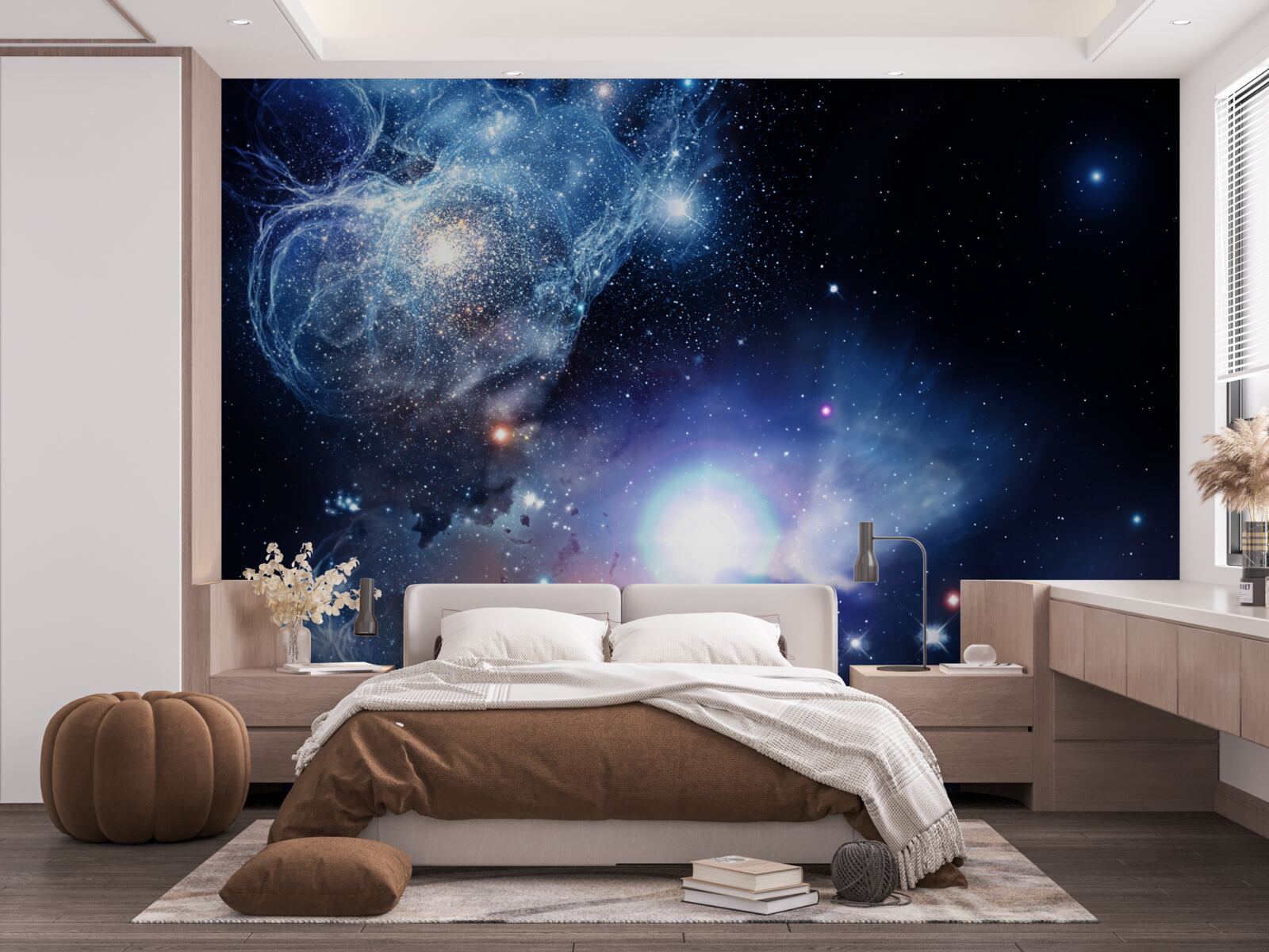 Fotobehang betoverende lichtgevende hemelse ruimte