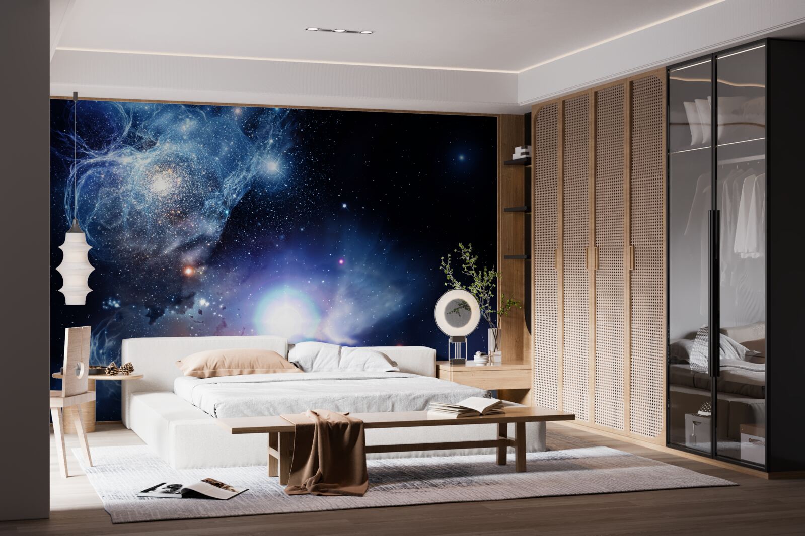 Fotobehang betoverende lichtgevende hemelse ruimte