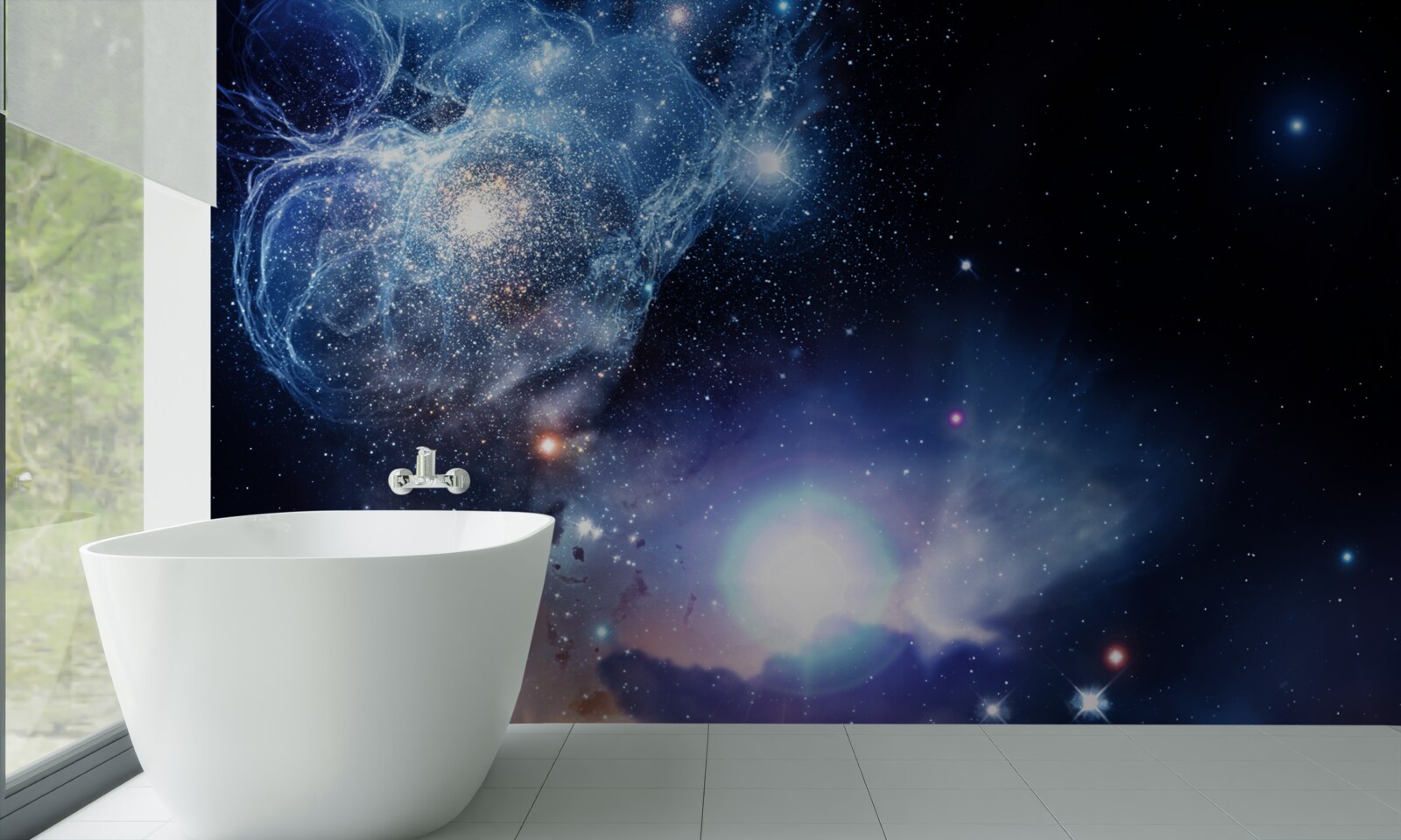 Fotobehang betoverende lichtgevende hemelse ruimte