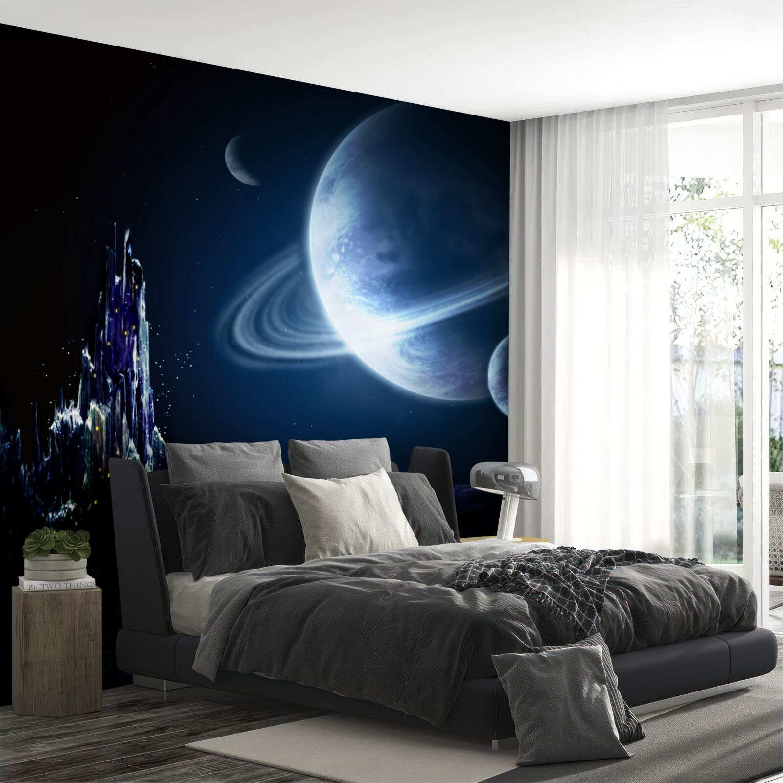 Fotobehang adembenemende ruimte bij nacht