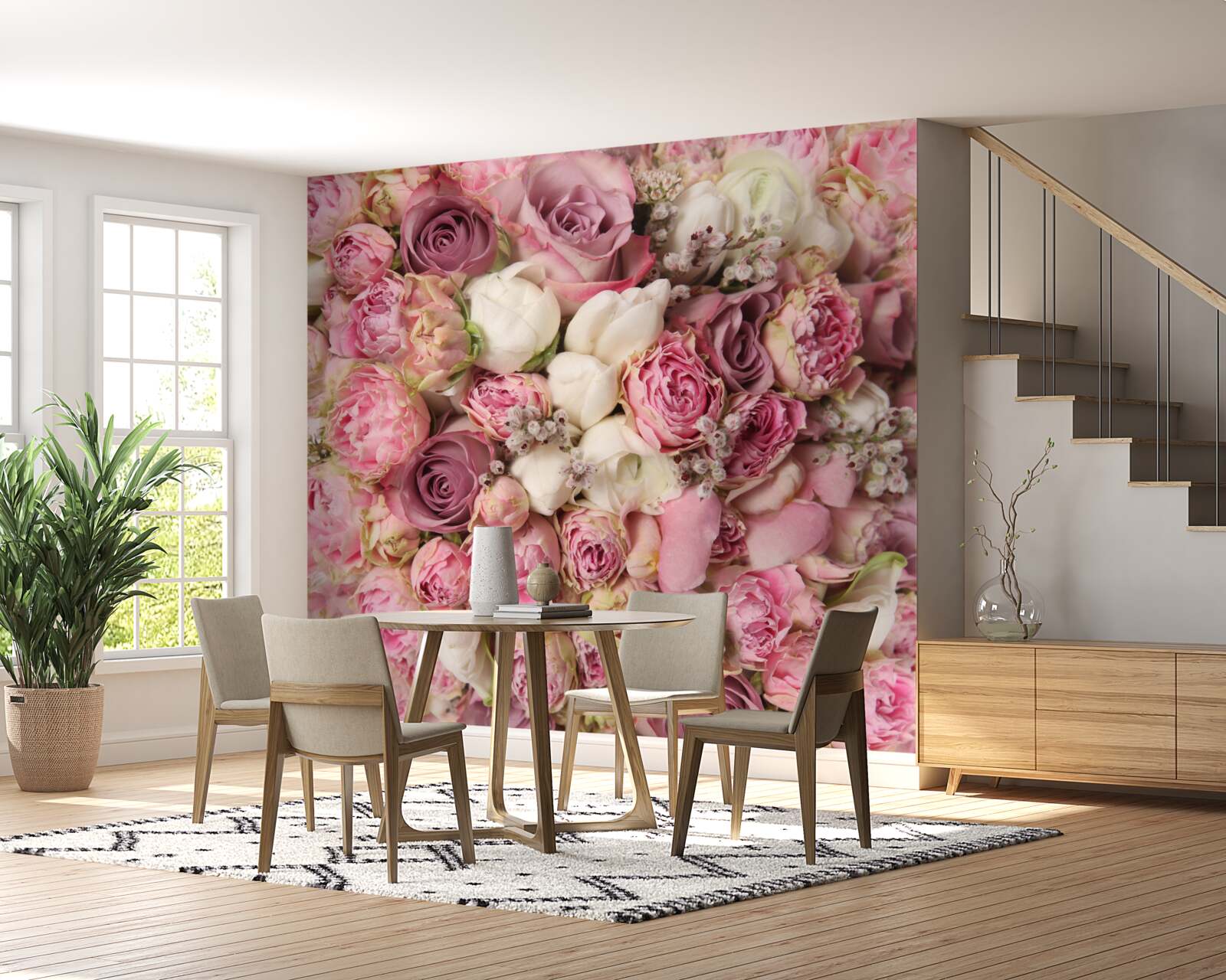 Fotobehang een prachtig boeket van veel verschillende bloemen