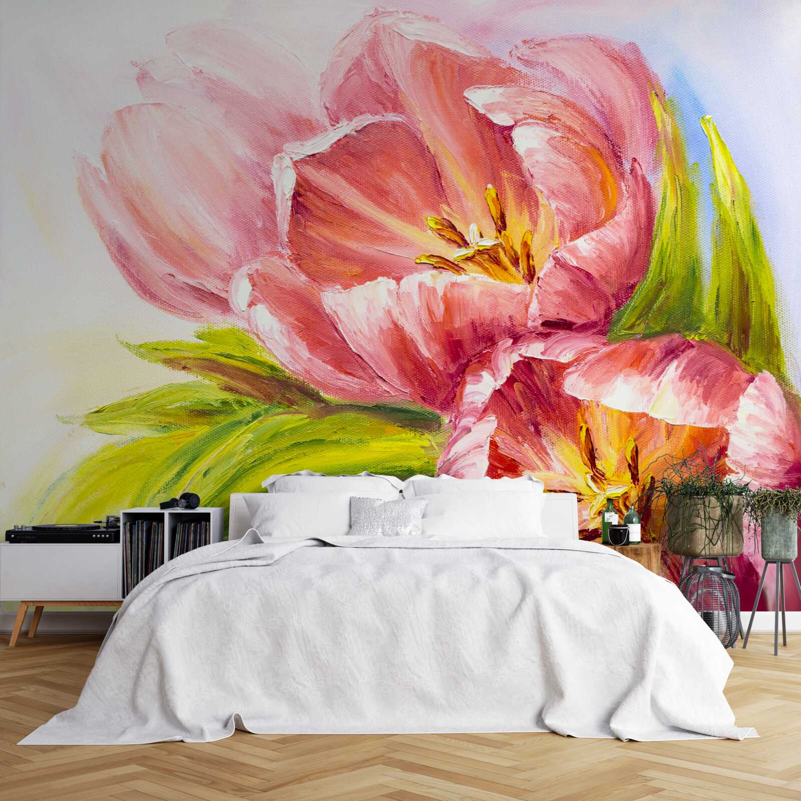 Fotobehang tulpen getekend met veel smaak en schoonheid