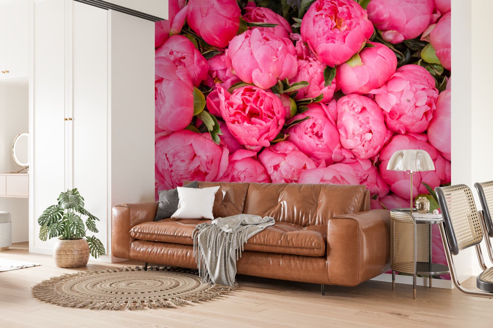 Fotobehang mooie roze pioenrozen