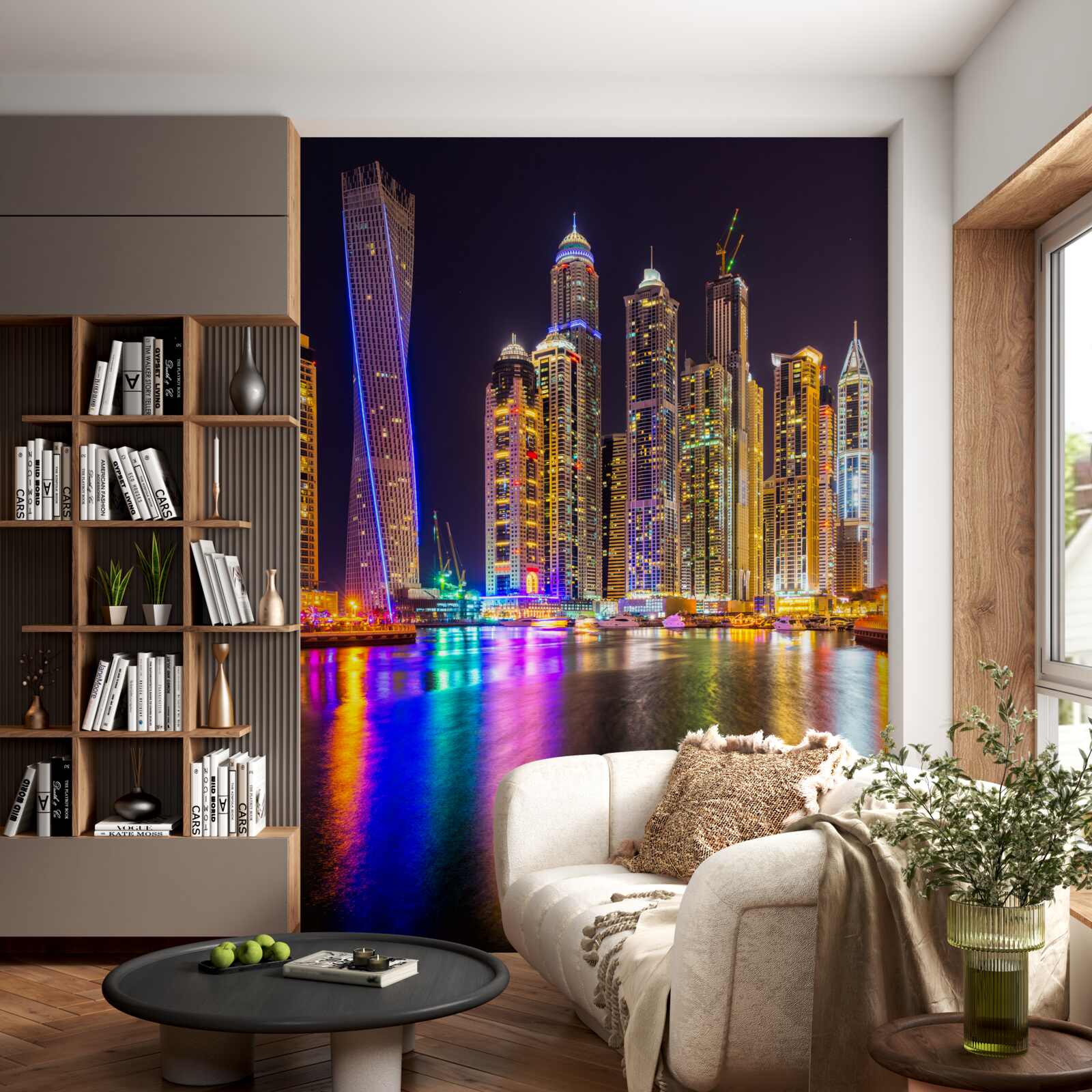 Fotobehang nachtelijke stadsverlichting