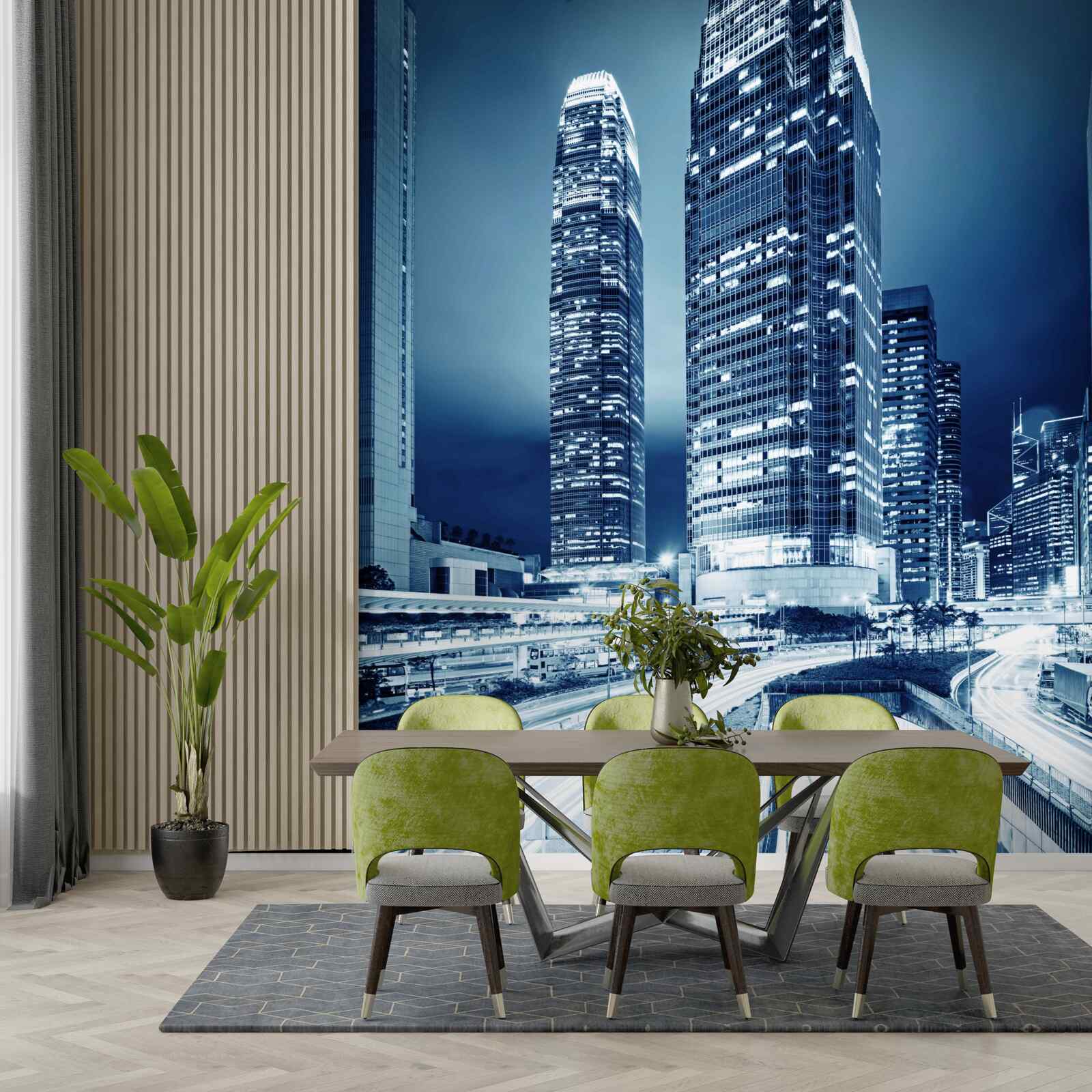 Fotobehang Pad naar hoogbouw