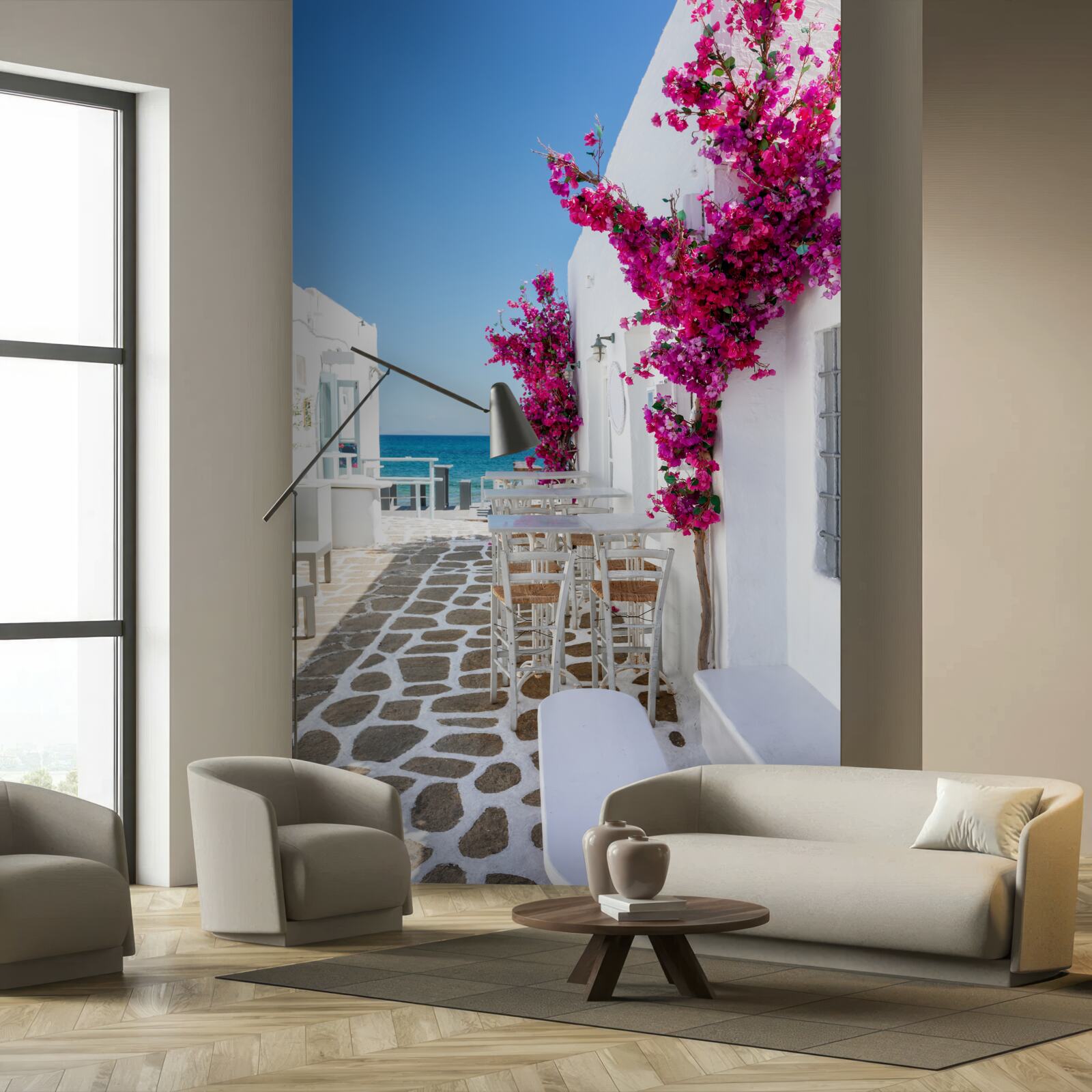 Fotobehang zeestraat wit geschilderd