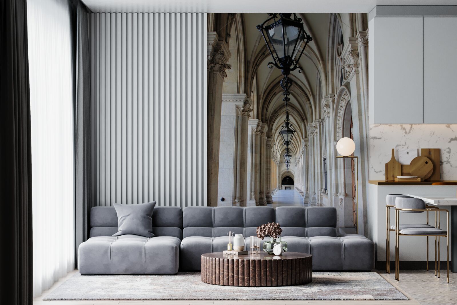 Fotobehang gotische bogen van de stad wenen