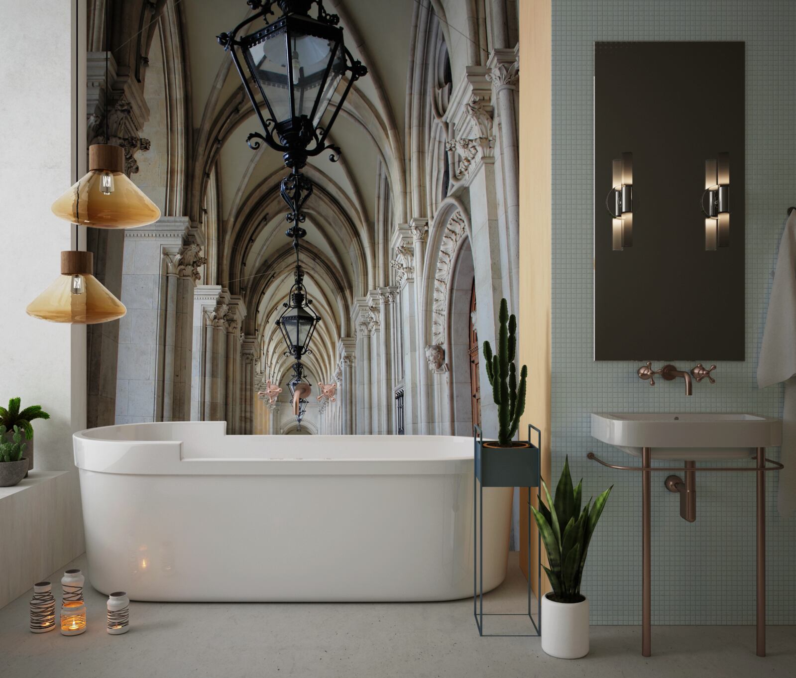 Fotobehang gotische bogen van de stad wenen