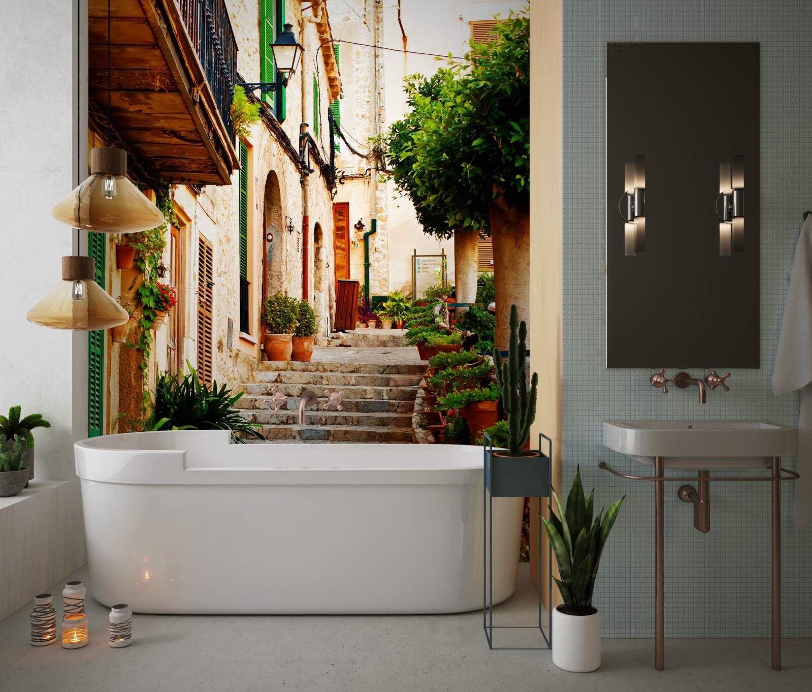 Fotobehang stenen trap voor privéwoningen