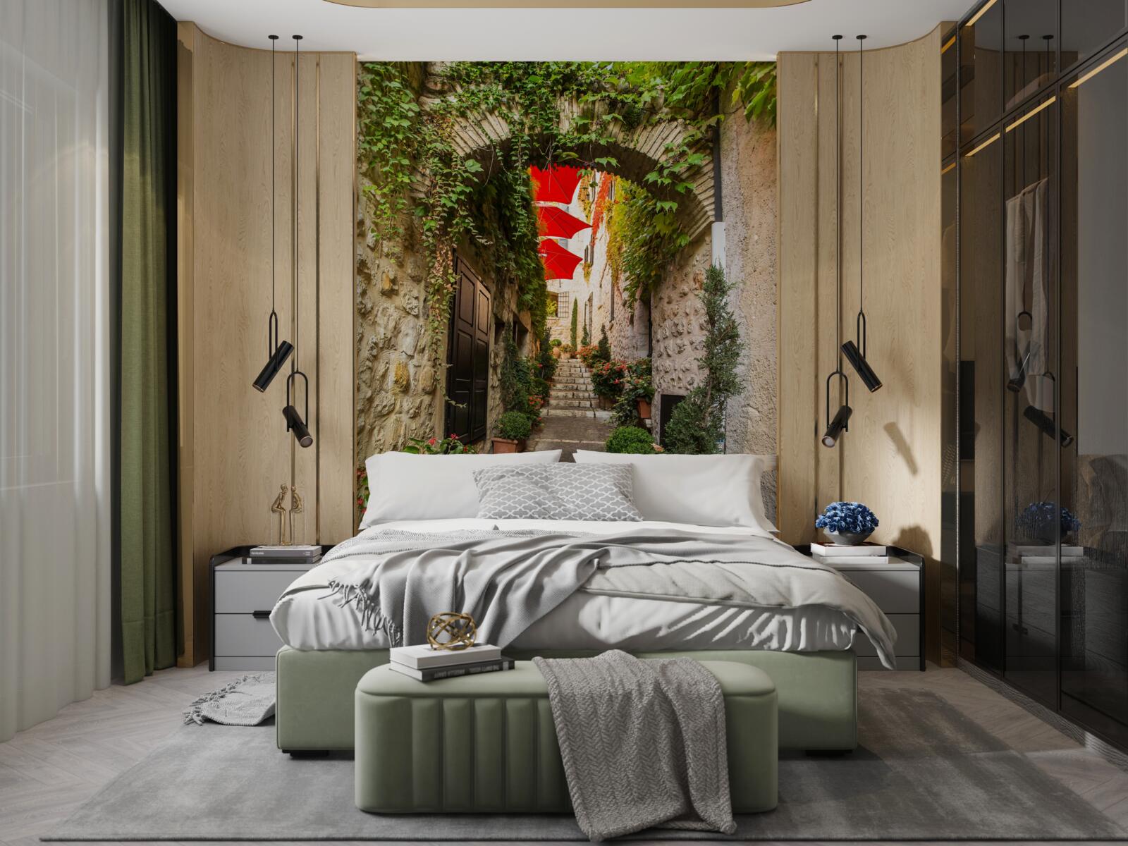 Fotobehang Een stenen boog in een oude straat