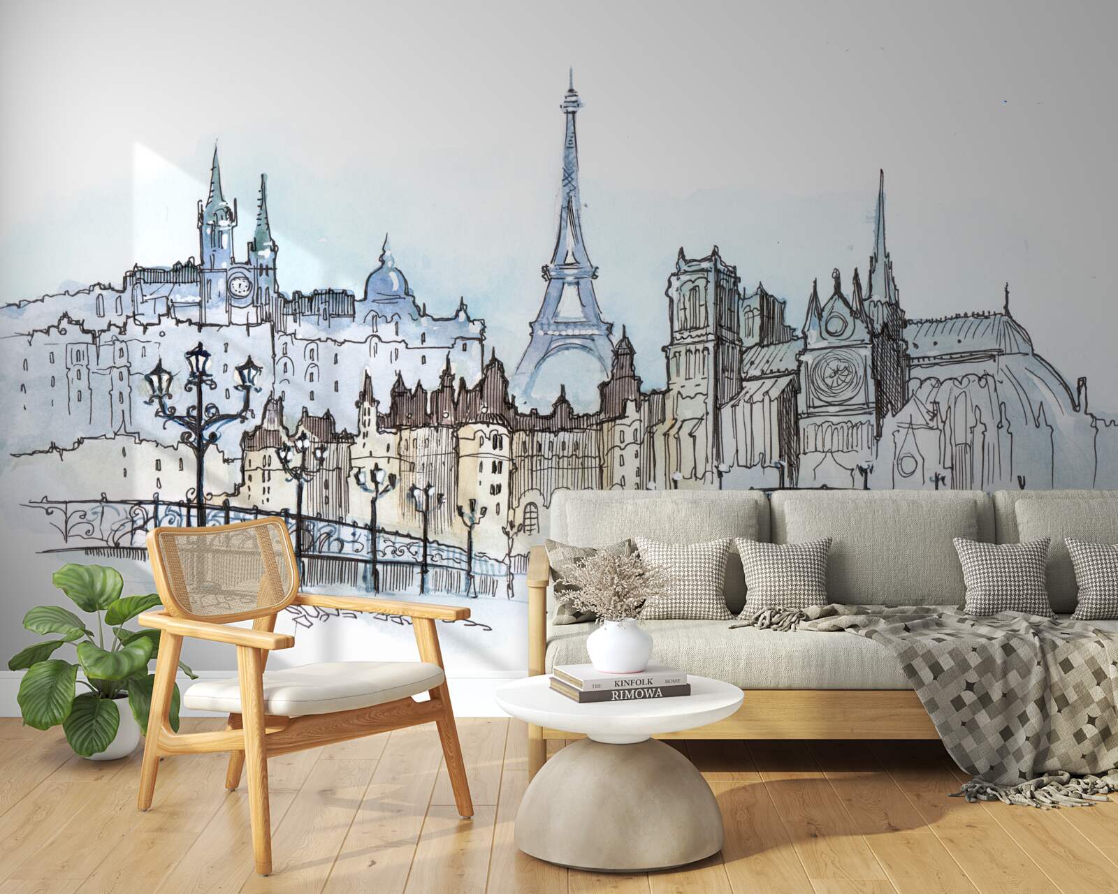 Fotobehang promenade in het oude parijs