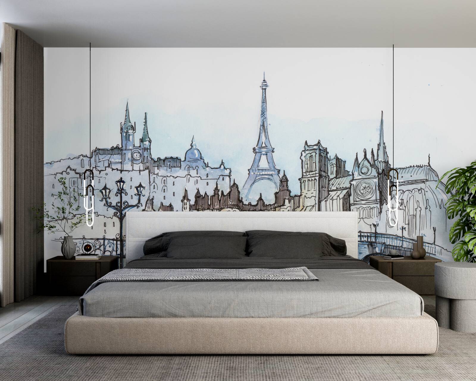 Fotobehang promenade in het oude parijs