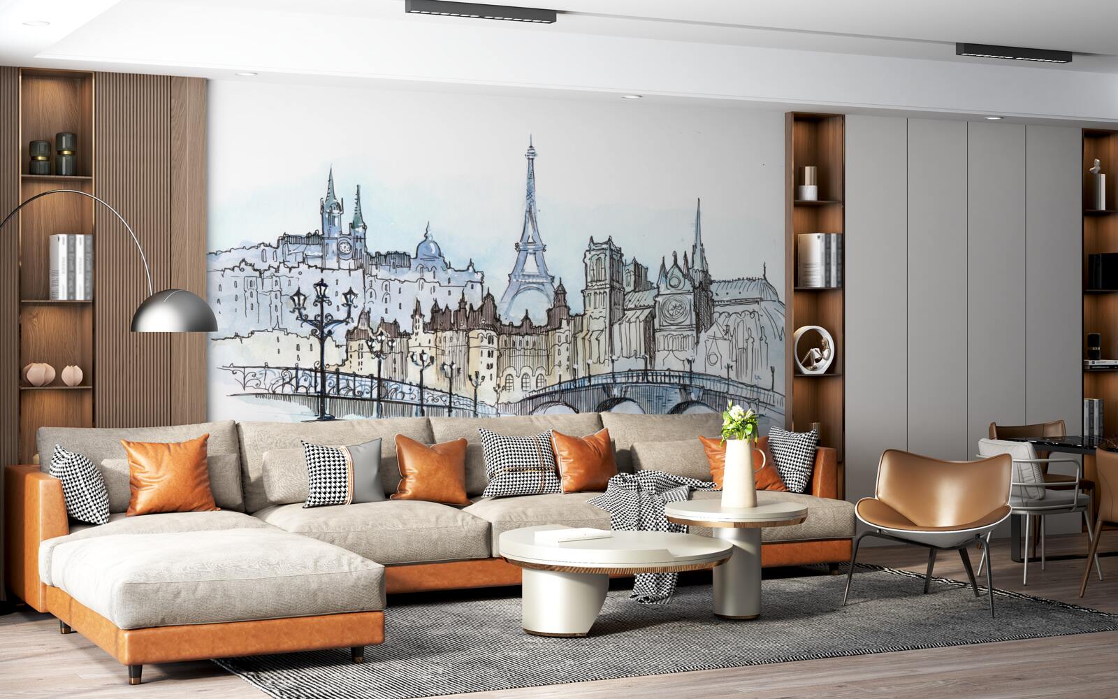 Fotobehang promenade in het oude parijs