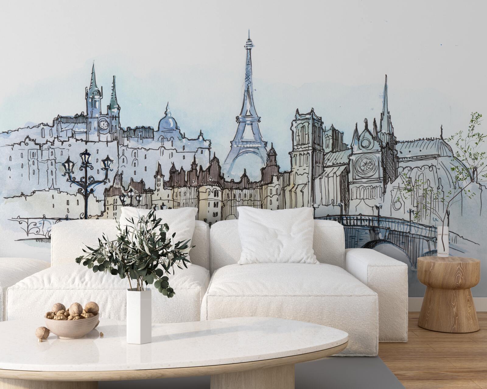 Fotobehang promenade in het oude parijs