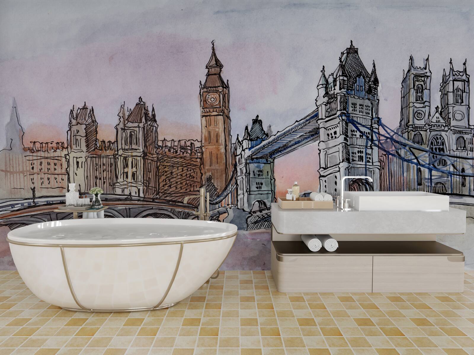 Fotobehang iconische monumenten van groot-brittannië