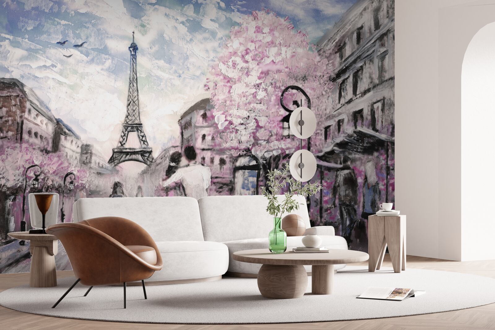 Fotobehang een verliefd stel in de straten van parijs