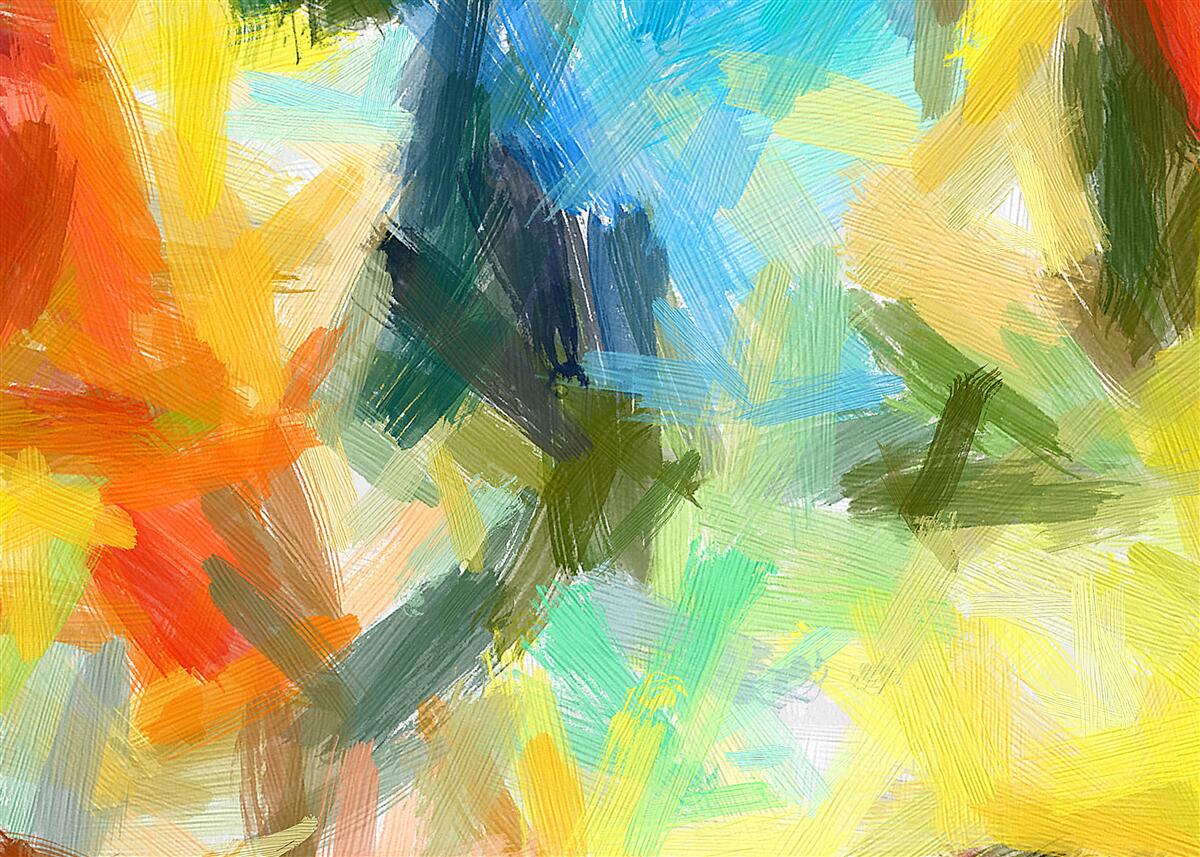 Fotobehang abstract olieverfschilderij met herfst