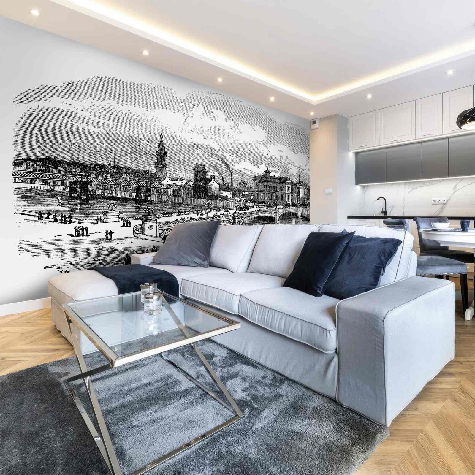 Fotobehang retro albert brug w glasgow