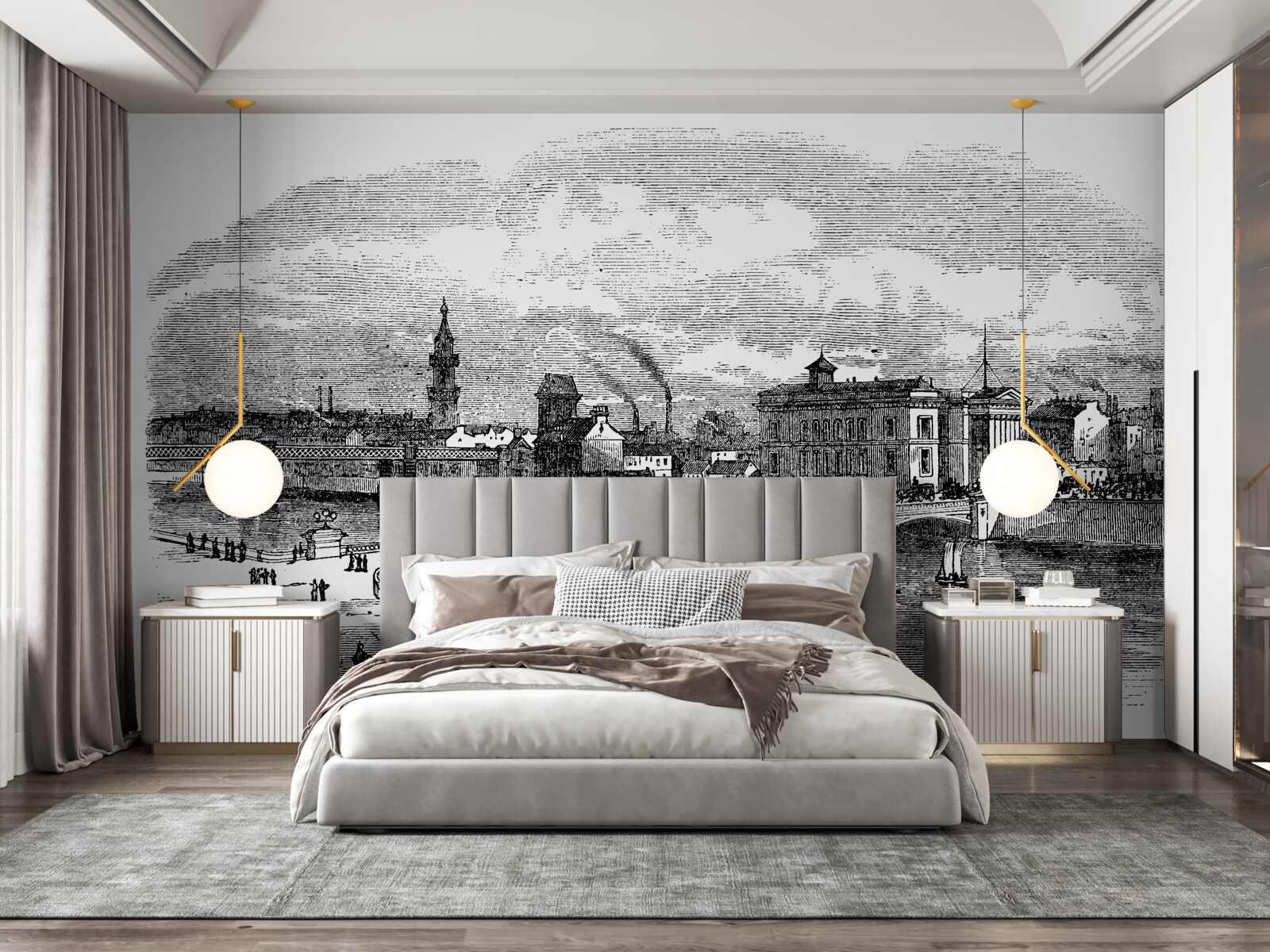 Fotobehang retro albert brug w glasgow