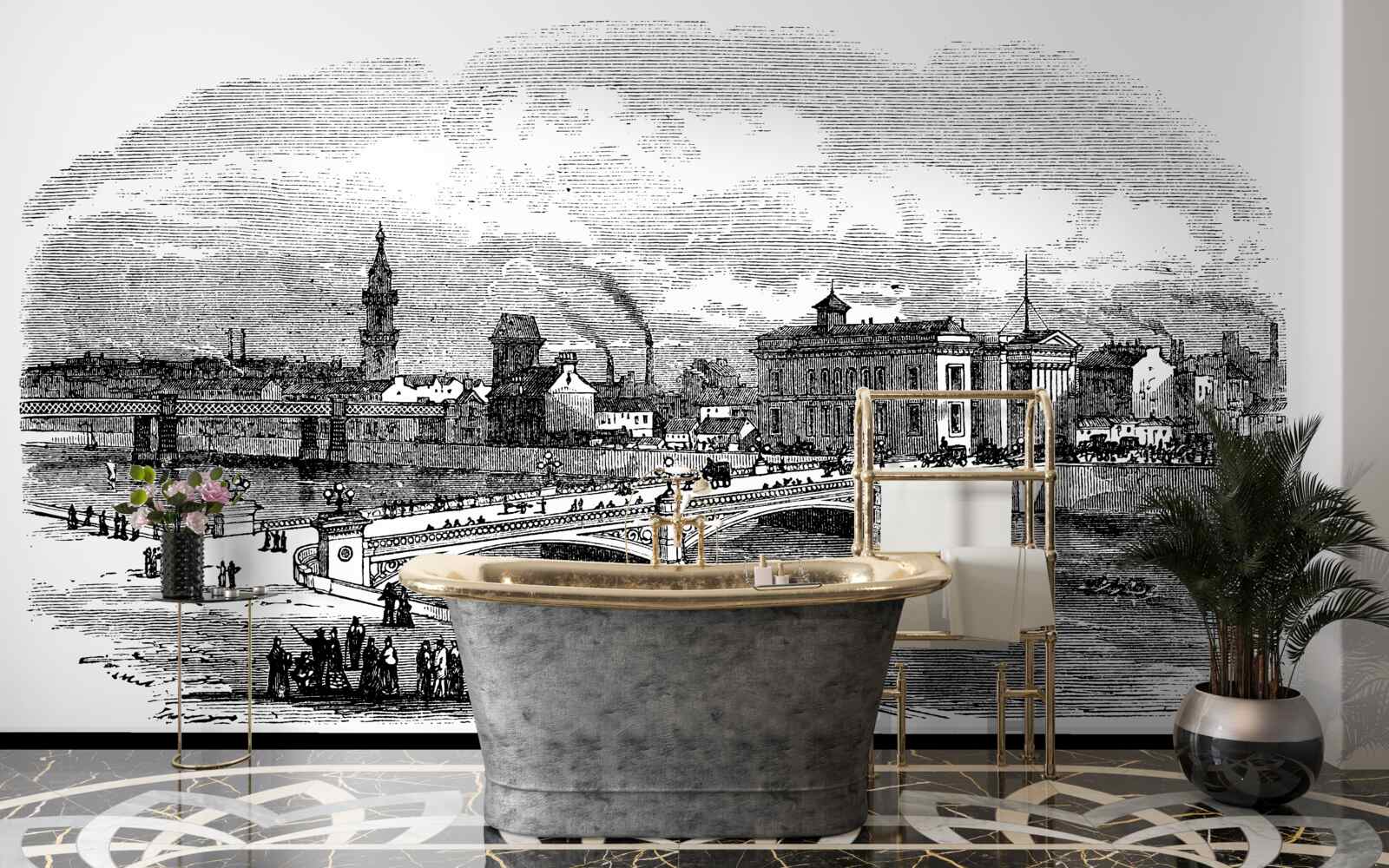 Fotobehang retro albert brug w glasgow