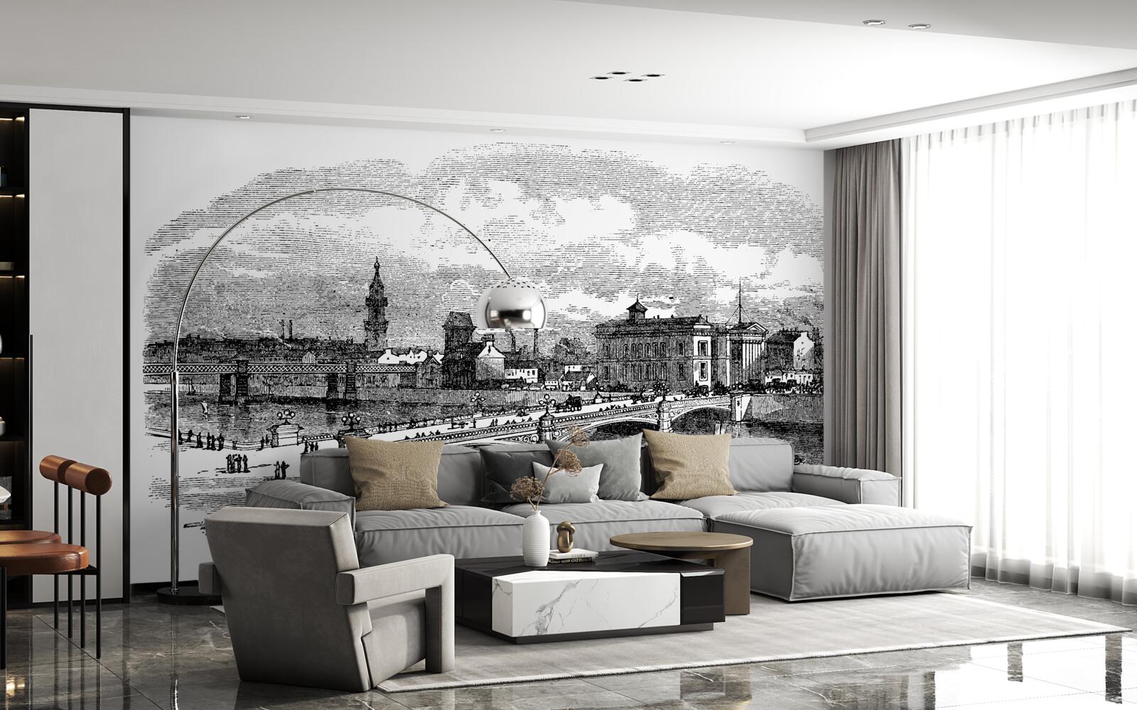 Fotobehang retro albert brug w glasgow