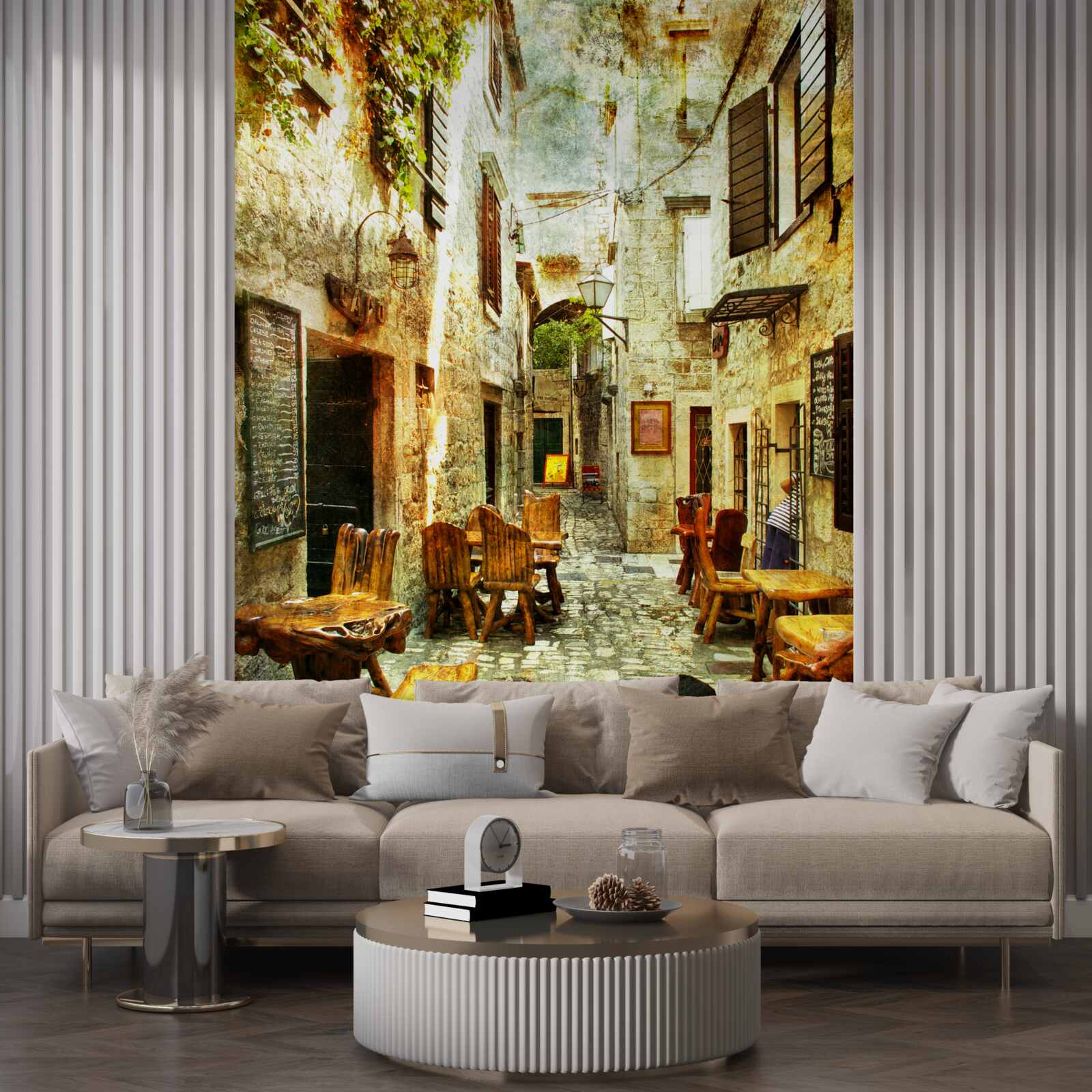 Fotobehang comfortabel, rustig café in een historisch deel van de stad