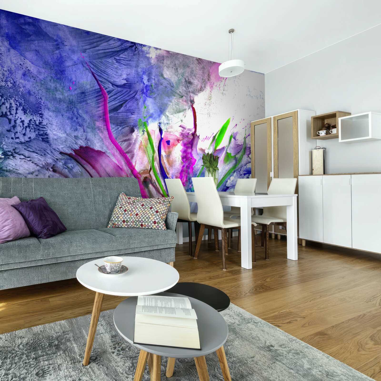 Fotobehang abstractie in heldere kleurschakeringen