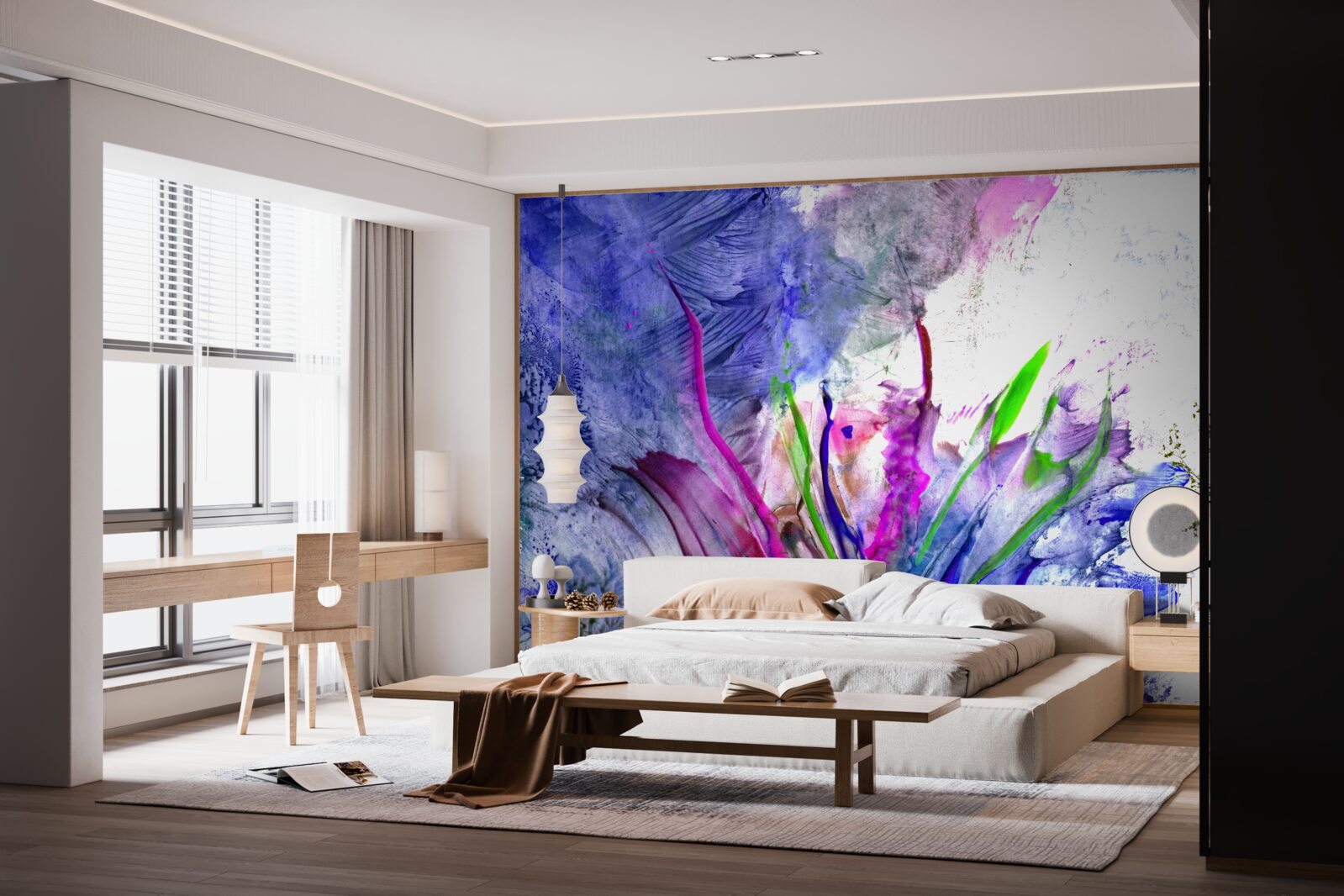 Fotobehang abstractie in heldere kleurschakeringen